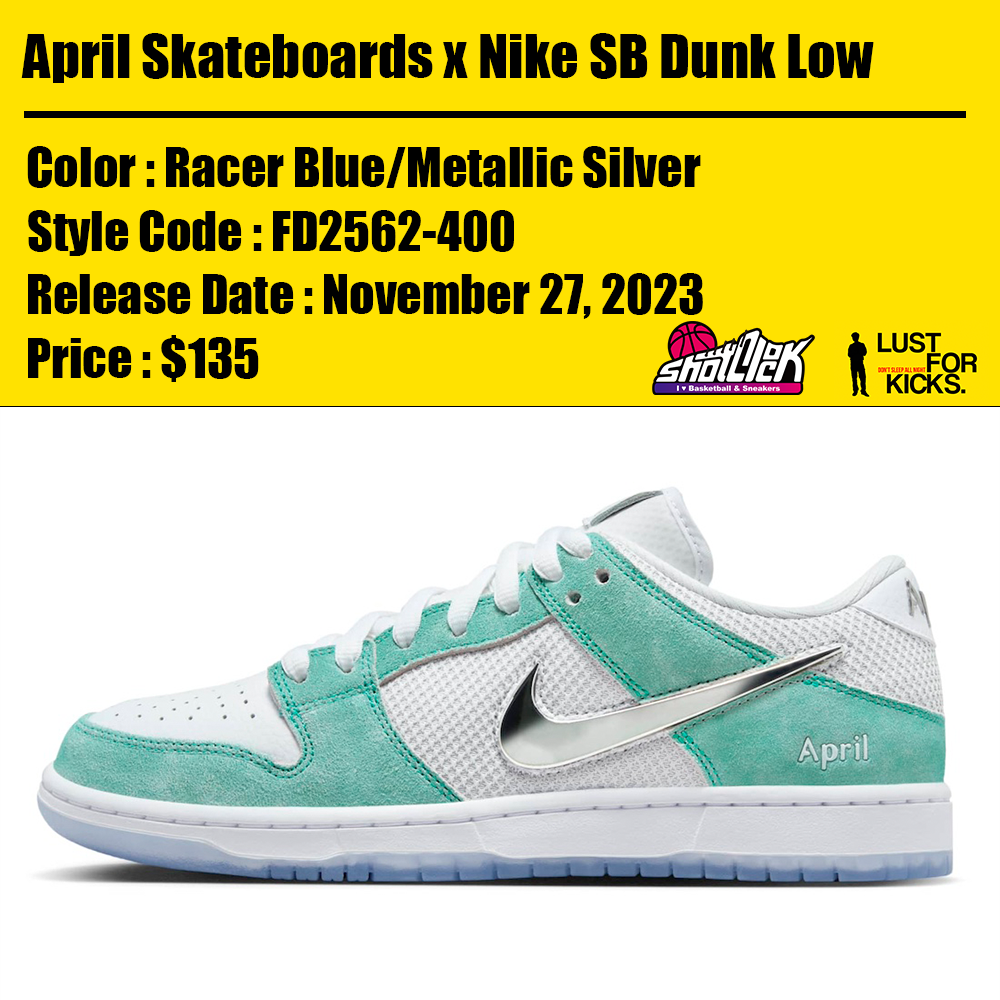 2023年11月発売April Skateboards x Nike SB Dunk Low | Shot Clock