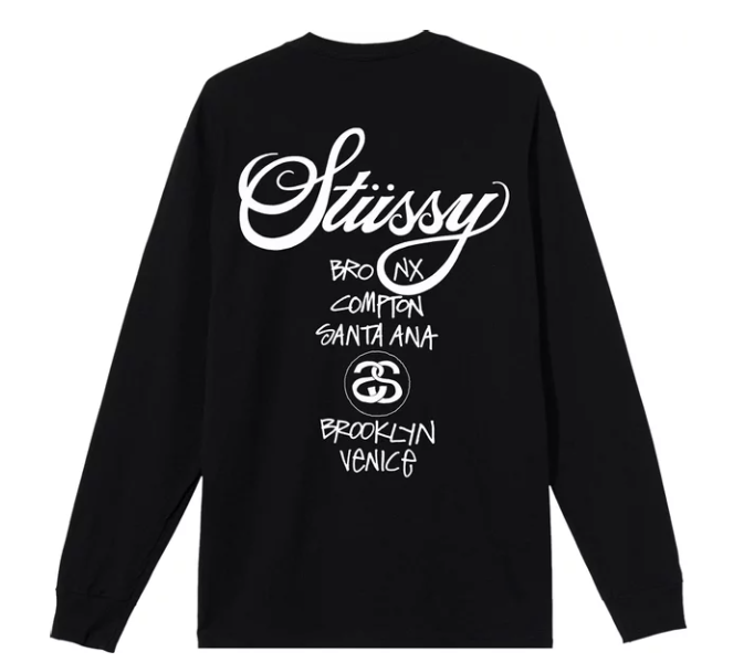 Stussy x Dover Street Market World Tour Long-Sleeve Tee 'Black