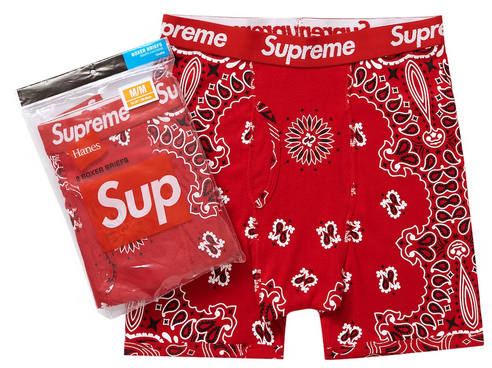 Supreme Hanes Bandana Boxer Briefs (2 Pack) Red – shoegamemanila
