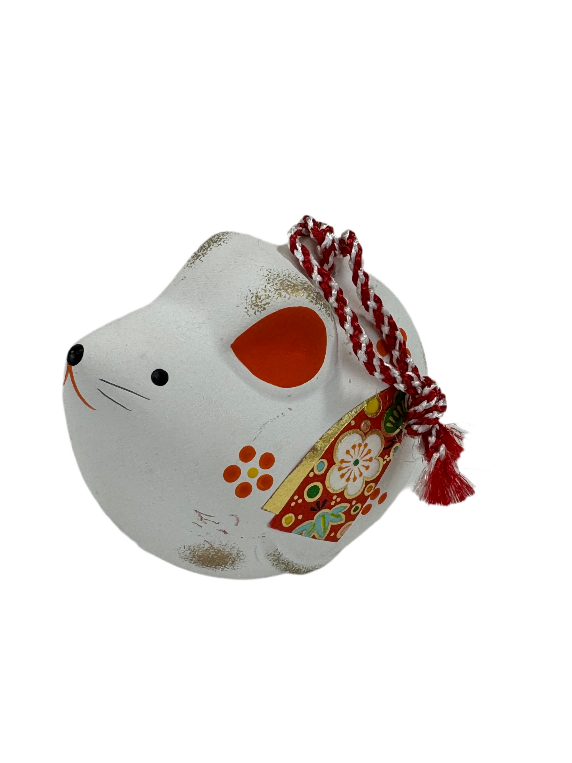 Vintage Japanese Zodiac Animal Rat Small Ceramic Bell 2