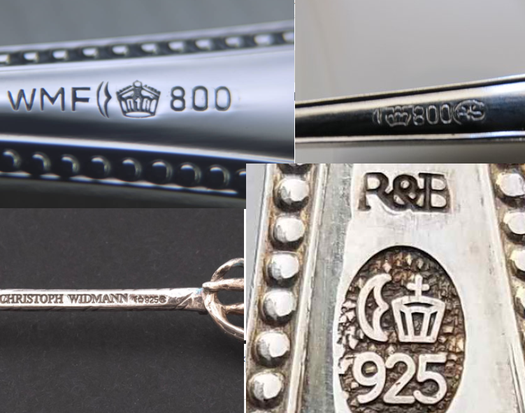 アンティークシルバー 世界各国の銀食器シルバーのホールマーク（刻印