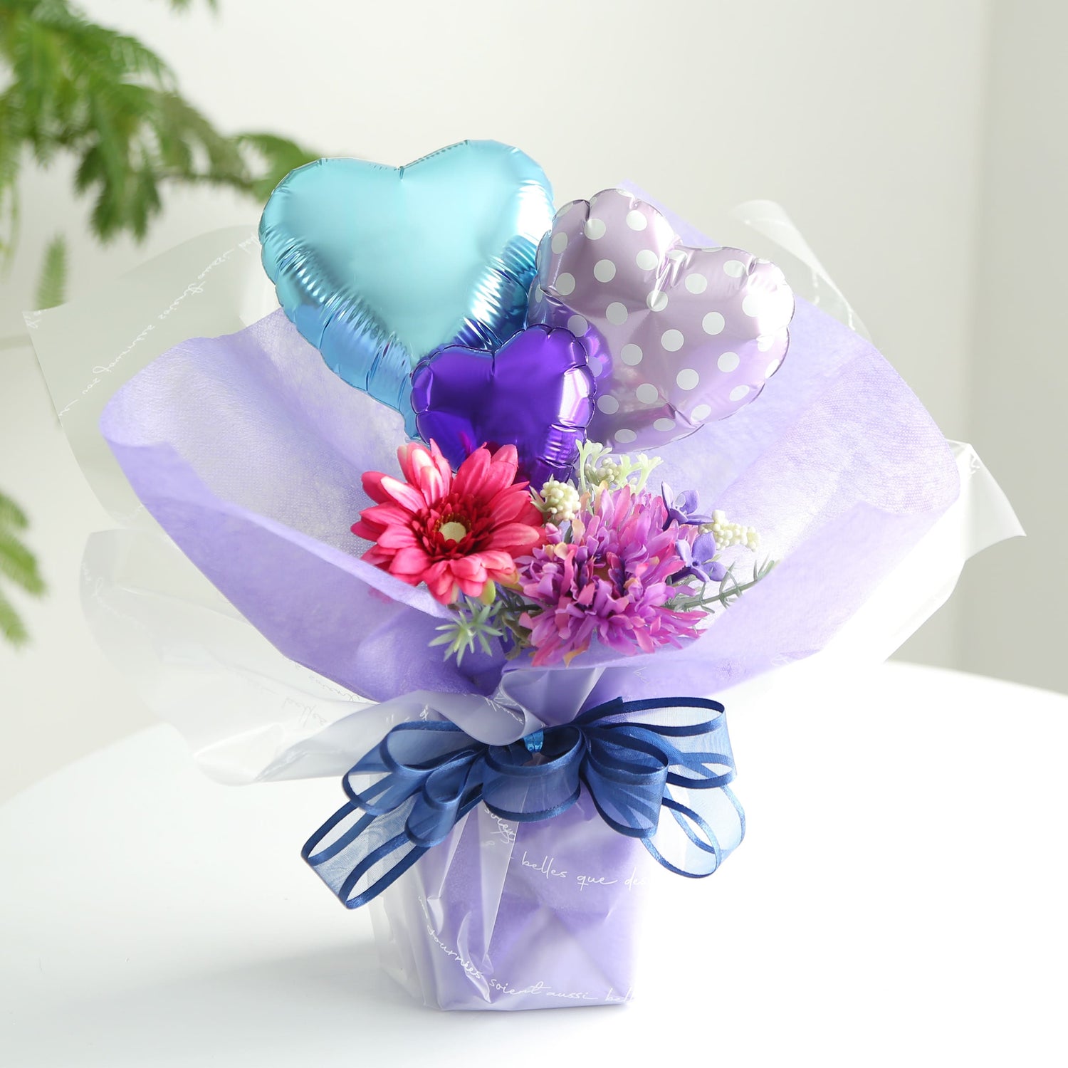 バルーンギフト卓上タイプ｜推しカラーバルーン全3色【ハートドッツ