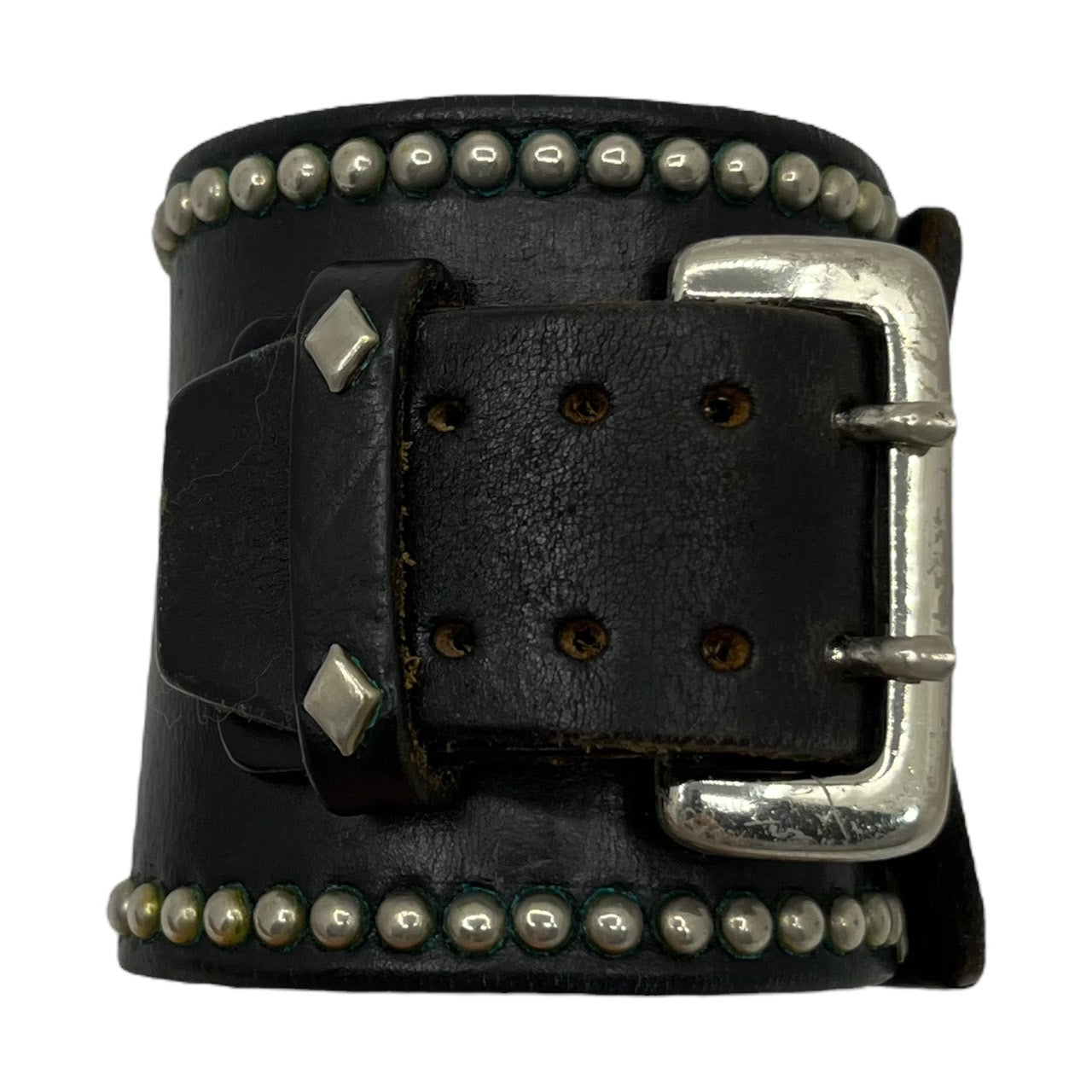 WOLFS HEAD(ウルフズヘッド) ラウンドスタッズレザーブレスレット SIZE