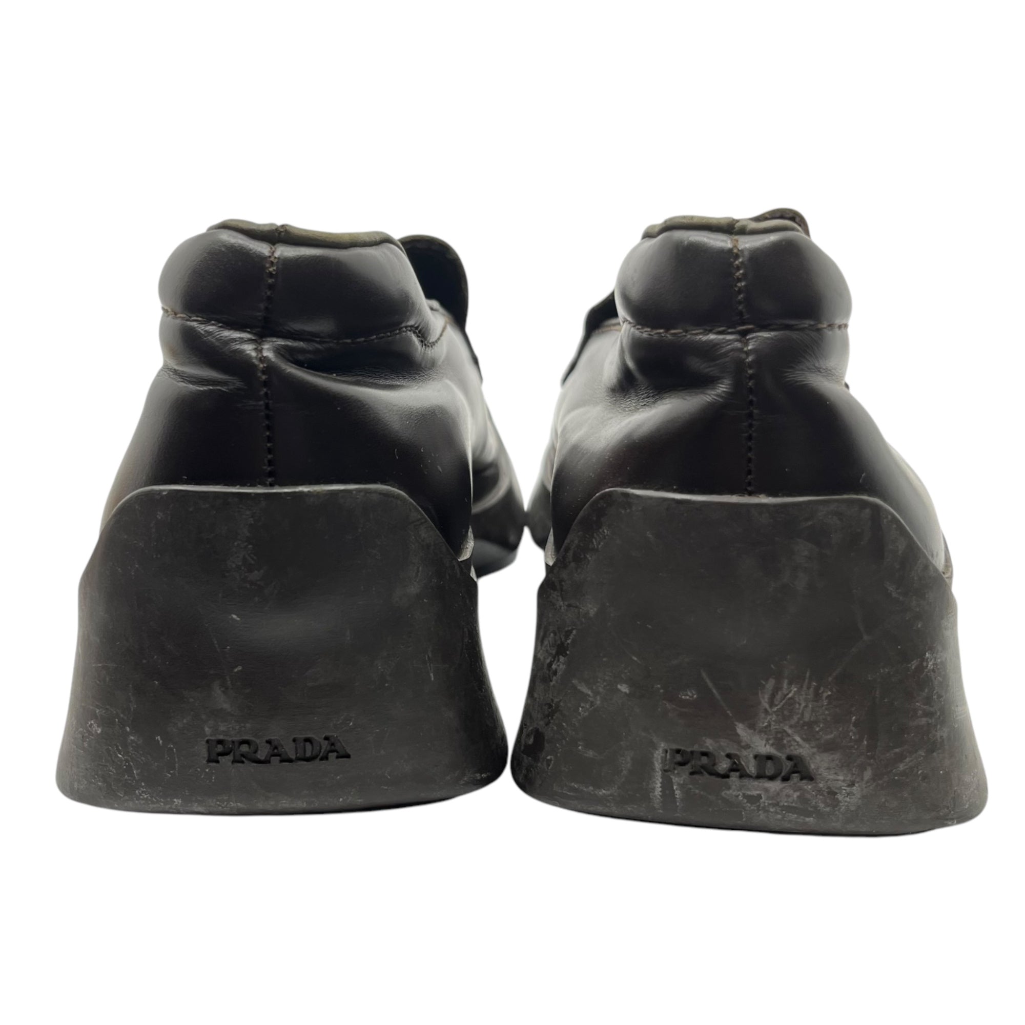 PRADA(プラダ) 00's Square toe platform leather loafers スクエア