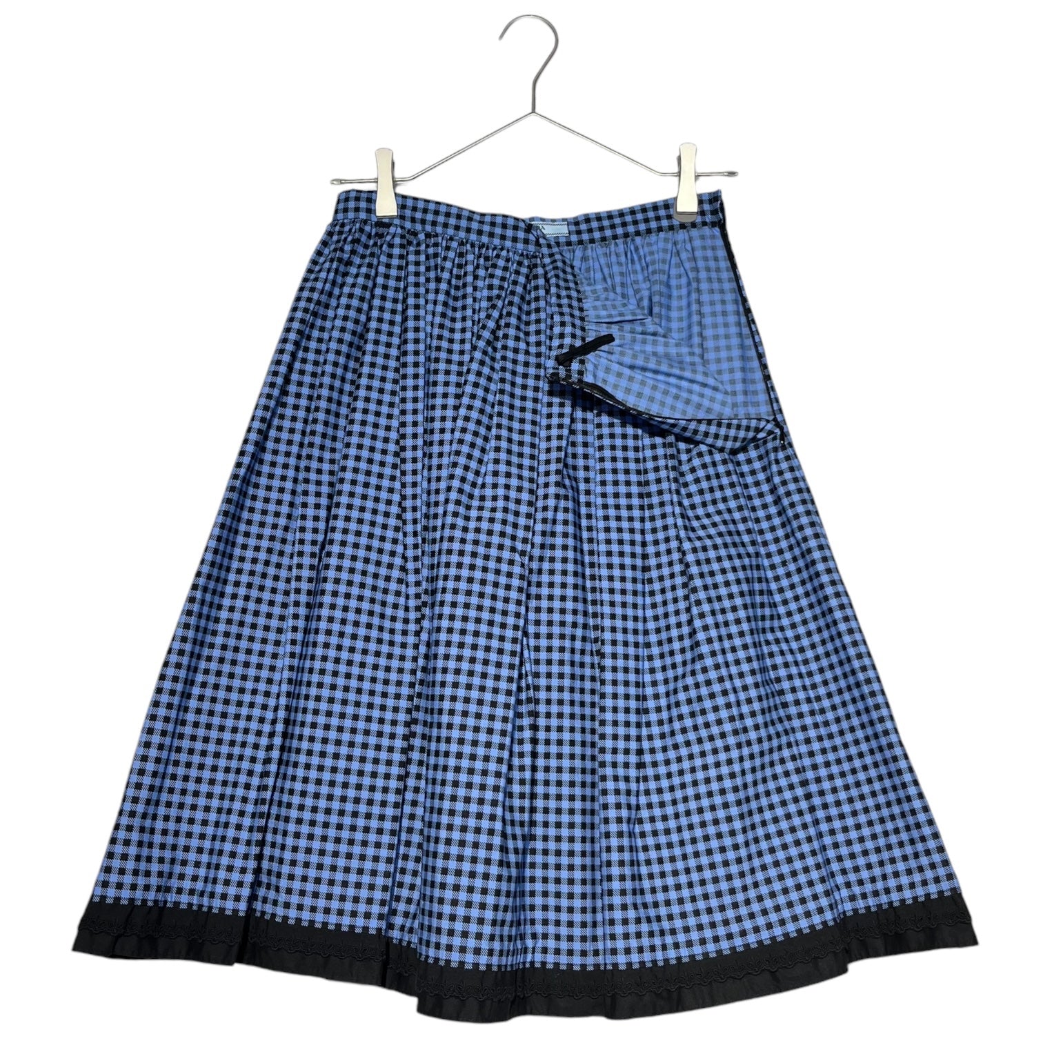 PRADA(プラダ) 17SS Checked skirt with ruffled hem 裾フリル装飾