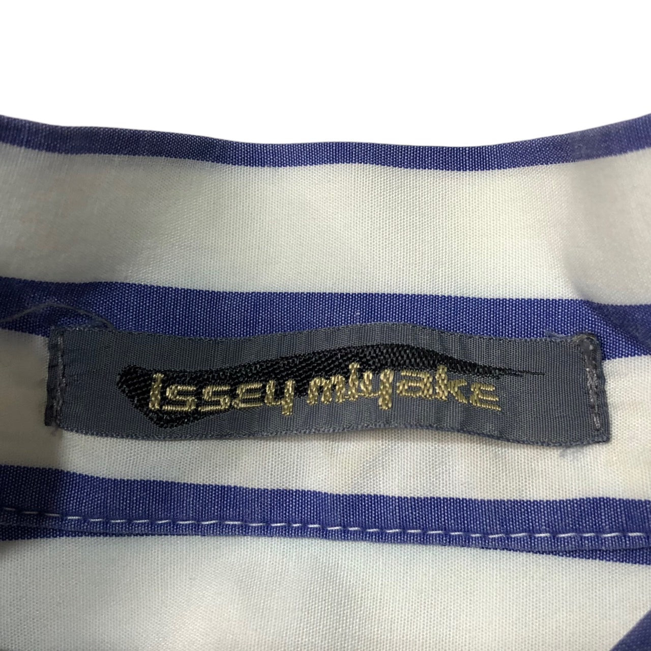 ISSEY MIYAKE(イッセイミヤケ) 80's筆タグスタンドカラーストライプ