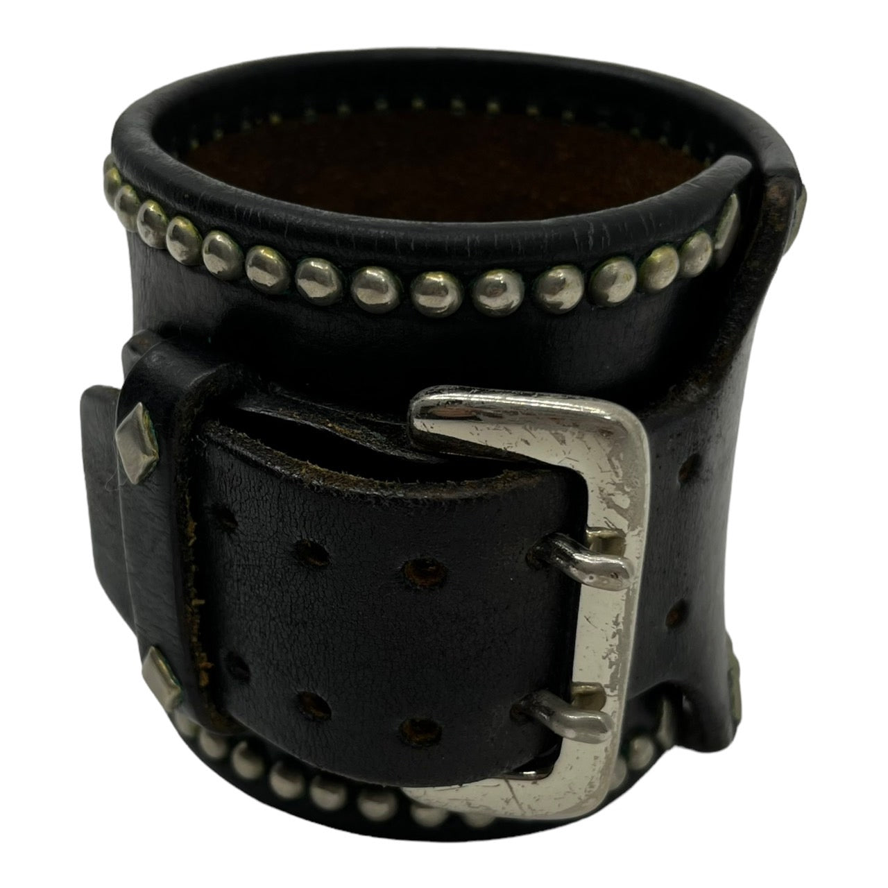 WOLFS HEAD(ウルフズヘッド) ラウンドスタッズレザーブレスレット SIZE