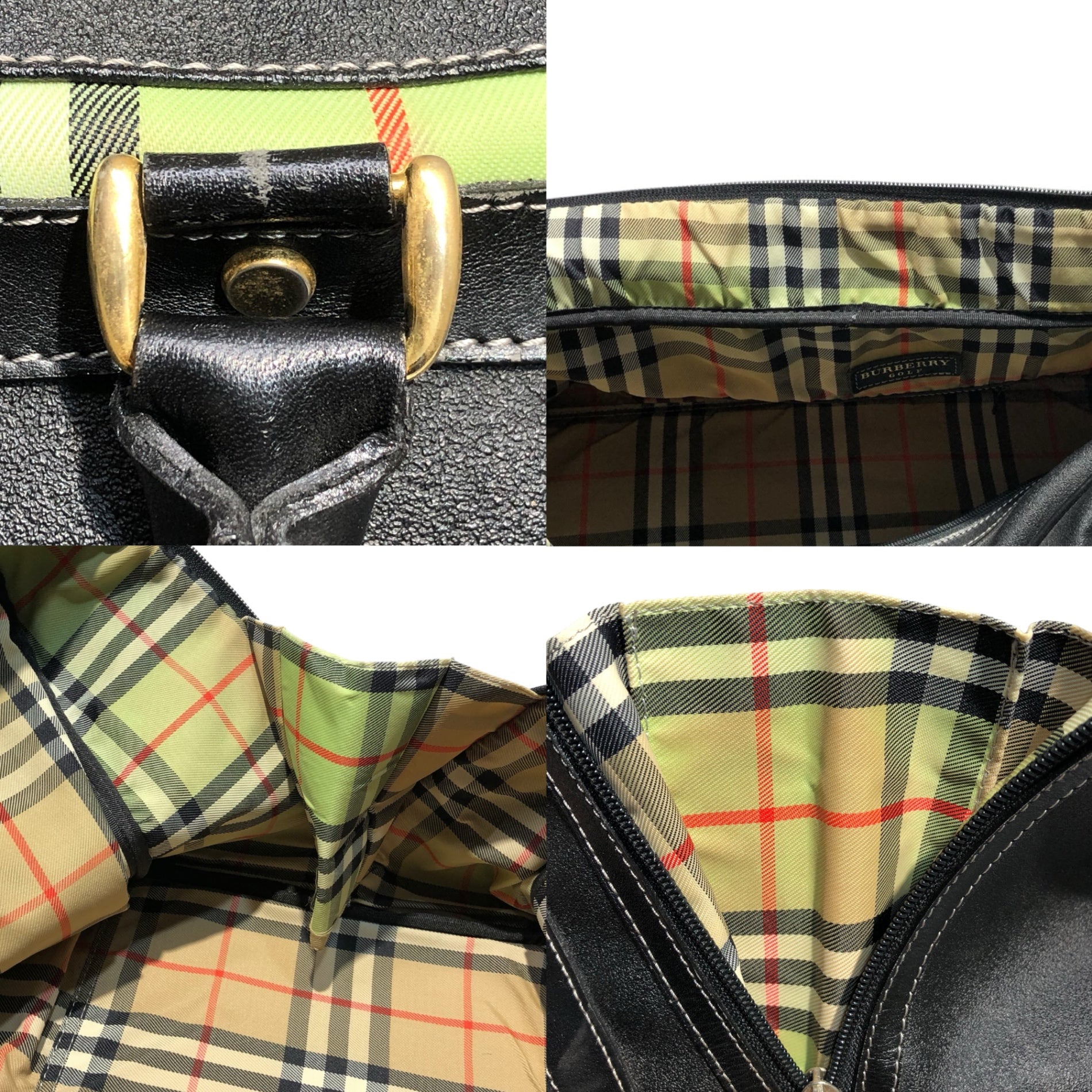 BURBERRY GOLF(バーバリーゴルフ) ノヴァチェック レザー ボストン