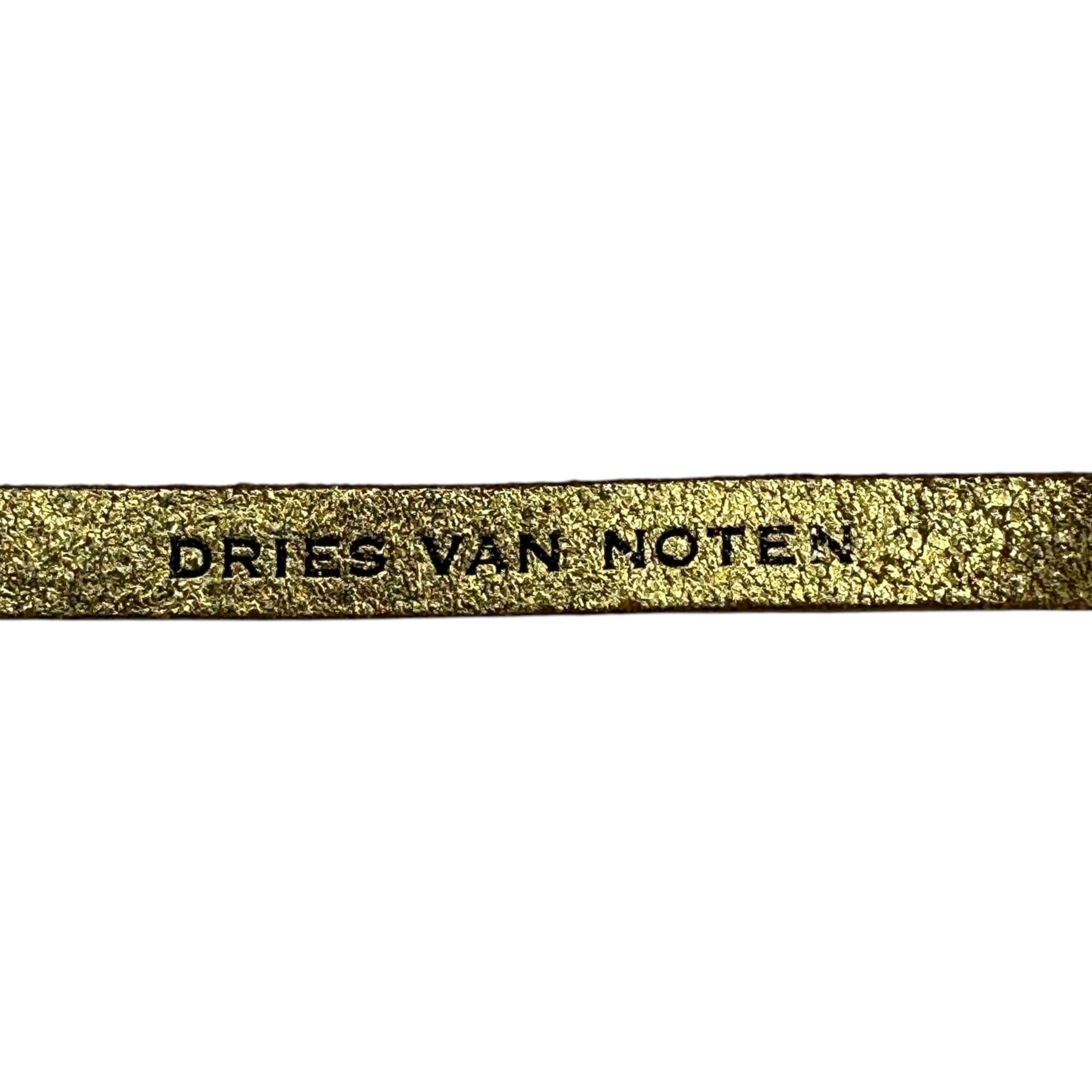 DRIES VAN NOTEN(ドリスヴァンノッテン) Gold lame leather narrow