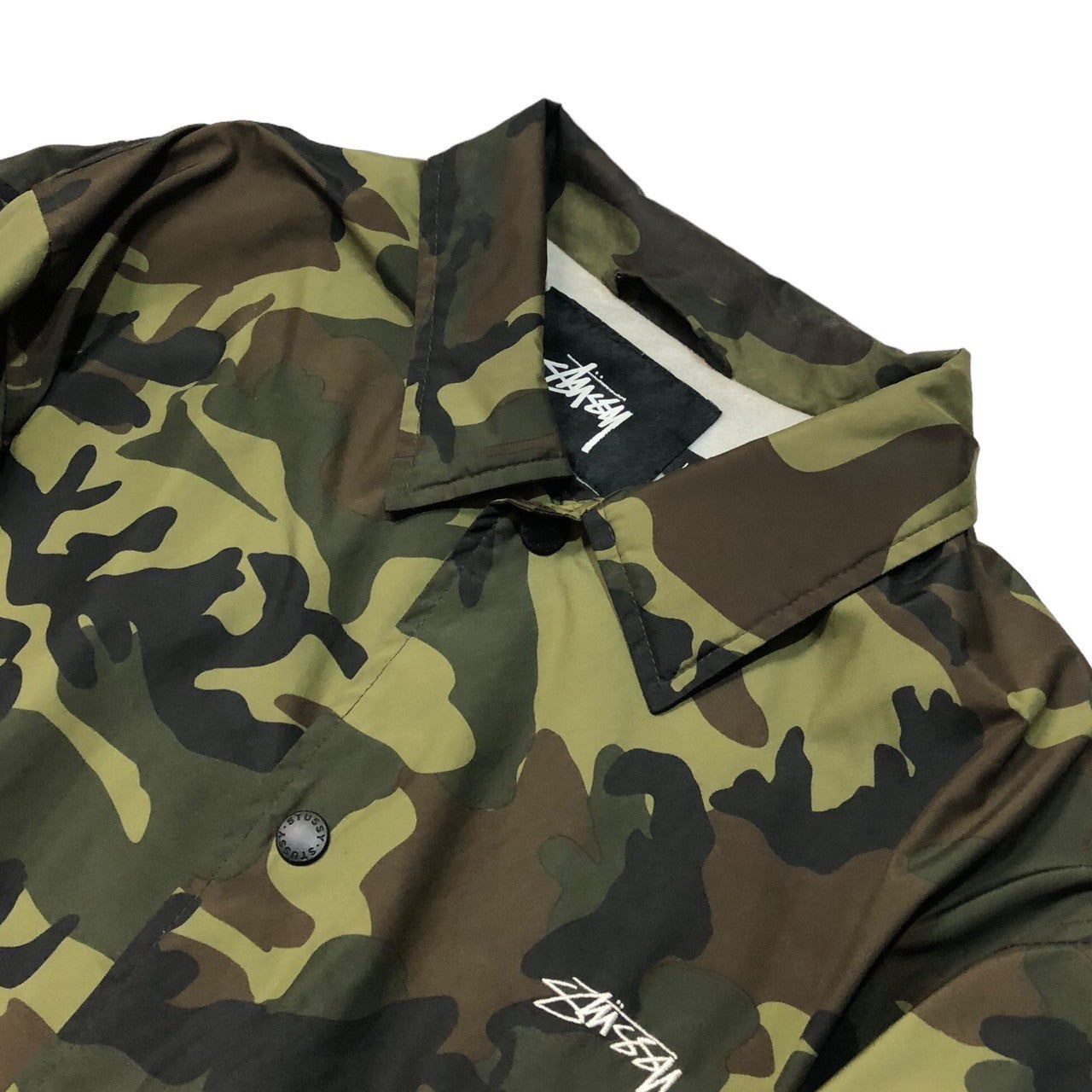 STUSSY(ステューシー) Stock logo camouflage coach jacket ストック