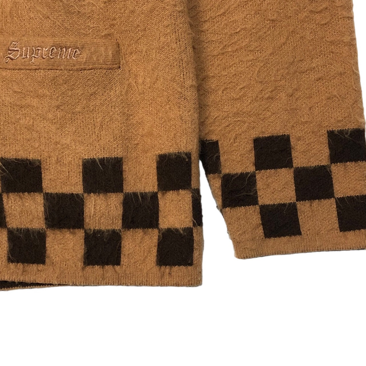 SUPREME(シュプリーム) 21SS Brushed Checkerboard Cardigan Camel