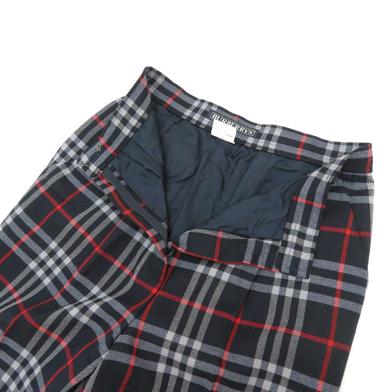 Burberrys/バーバリーズ】 チェック パンツ ウール100％ ネイビー