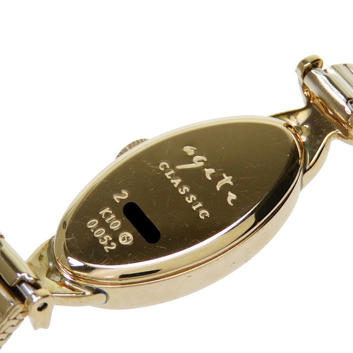 agete/アガット】 クラシック 腕時計 K10ゴールド/GP/シェル