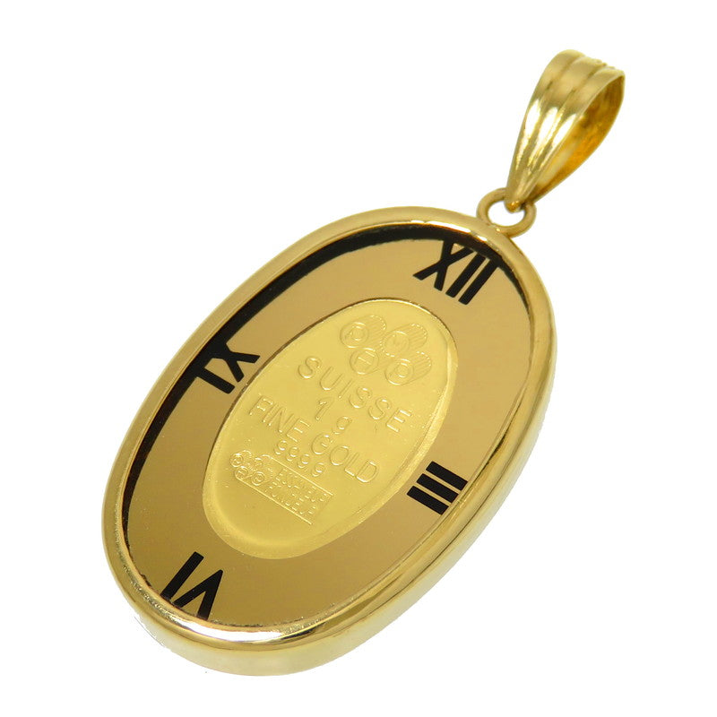 1gインゴット 999.9 楕円 マリア ペンダントトップ K24ゴールド 24金