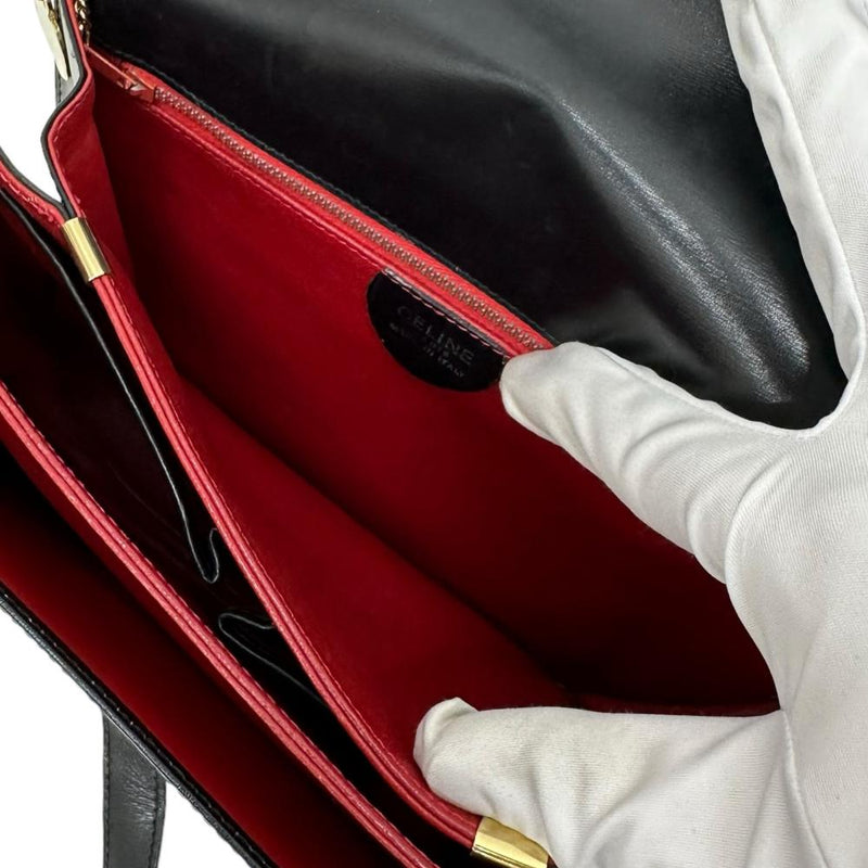 CELINE/セリーヌ】 馬車金具 ヴィンテージ ショルダーバッグ レザー/GP