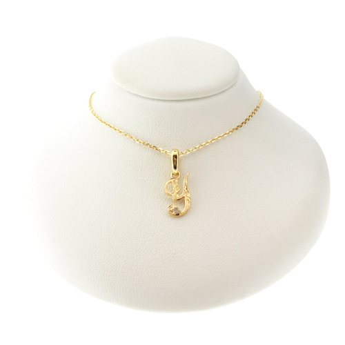 ハワイアンジュエリー/K14YG/ダイヤモンド イニシャル ペンダント「Y