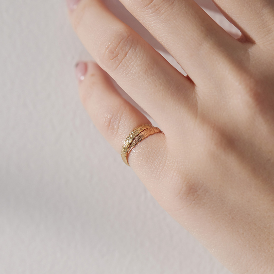 ハワイアンジュエリー/K14YG/K14PG/ダブルリング | ハワイアン