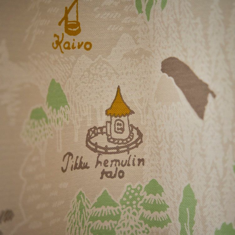 遮光カーテン200cm丈1枚（ムーミン谷の地図/アイボリー）A1020