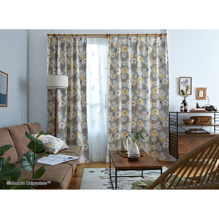 遮光カーテン200cm丈1枚（タイニーフラワー/ブルー）A1034＜取り寄せ品