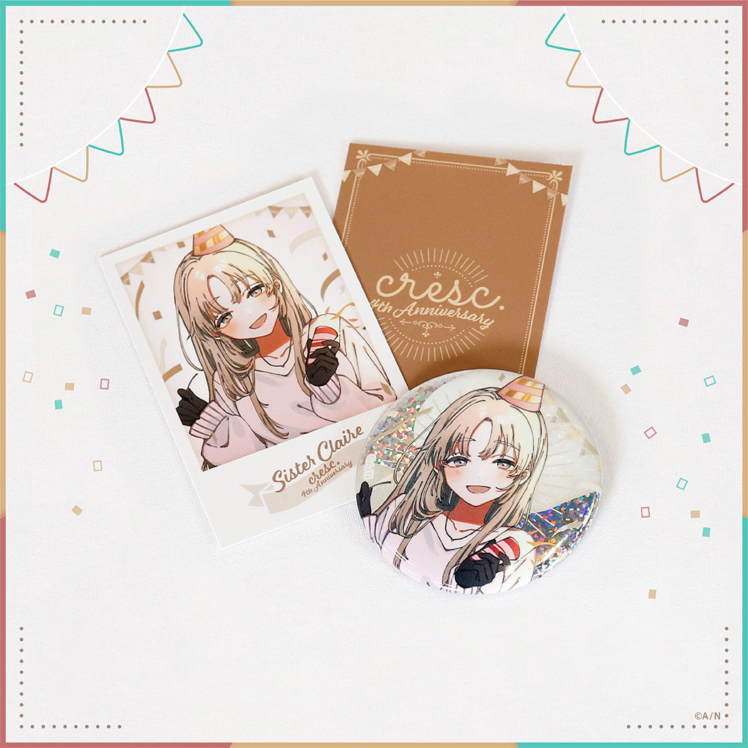 cresc. 4周年記念グッズ】ホログラム缶バッジ&チェキ風カードセット