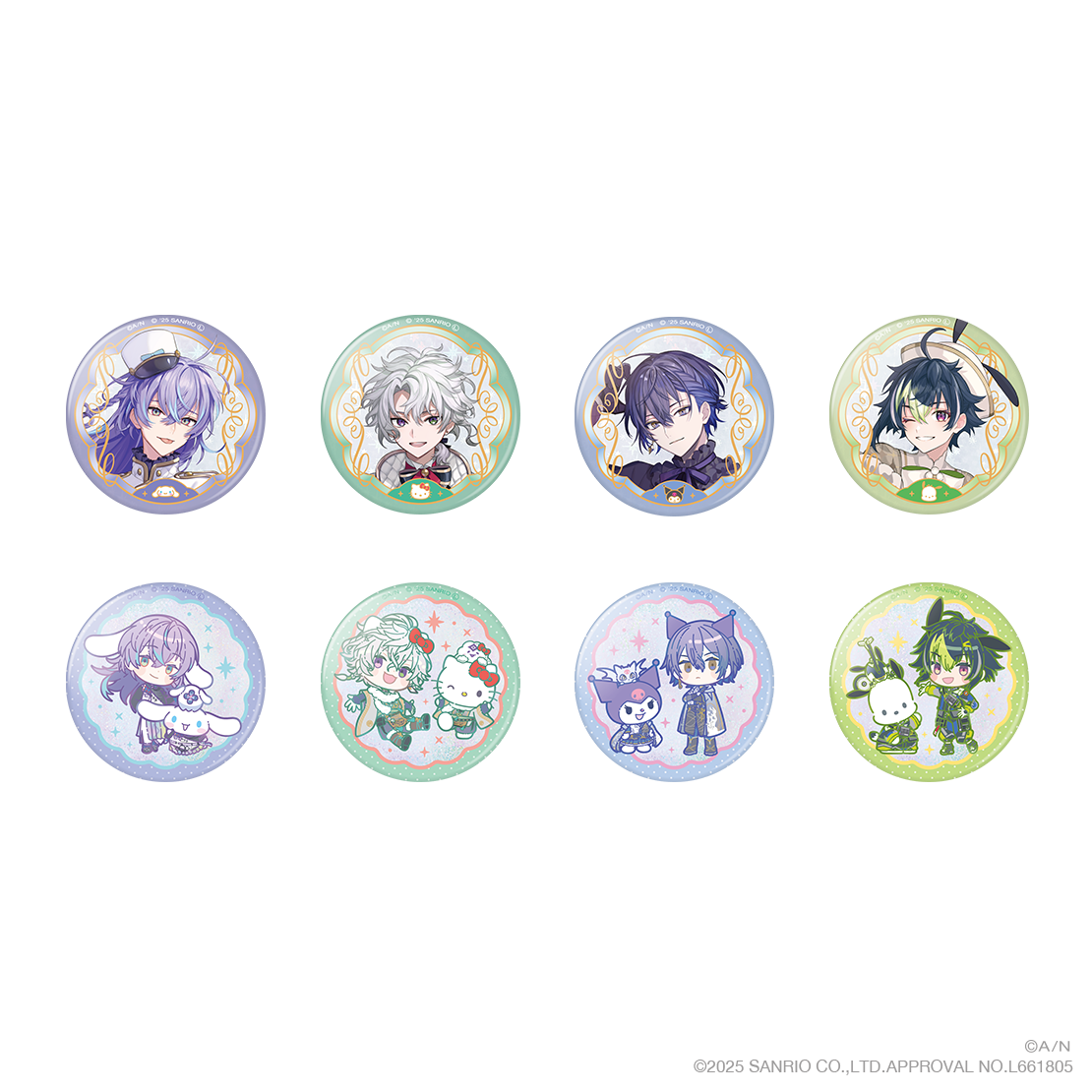 Dytica×サンリオキャラクターズ】ランダムキラキラ缶バッジ｜にじさん