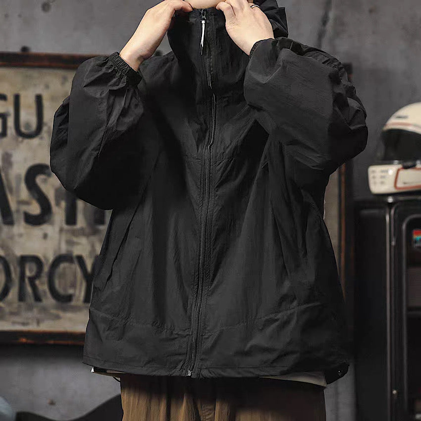 UVカット アイスシルク フード付ハイネックジャケット（3Colors