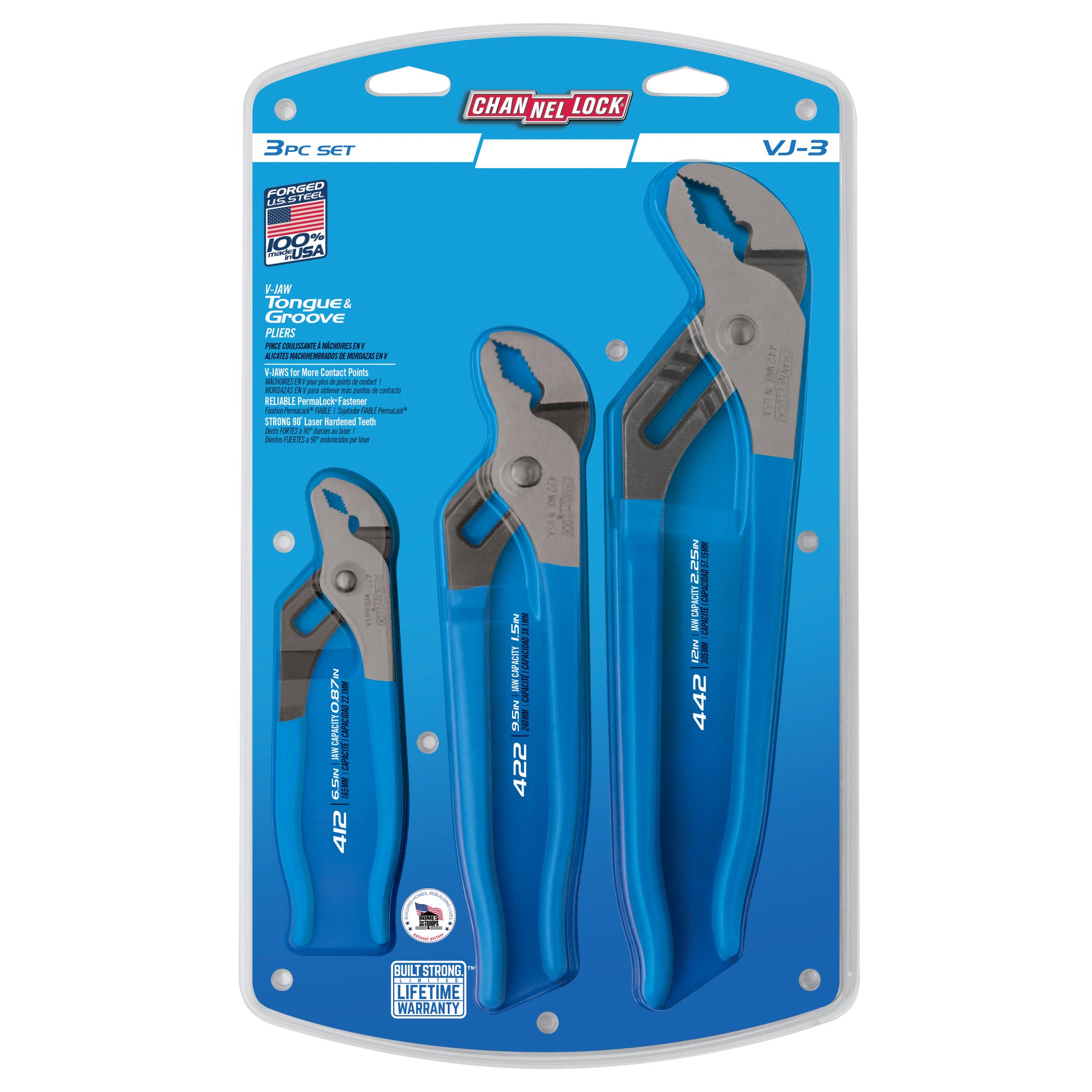 3pc V-Jaw Tongue & Groove Pliers Set | Shop CHANNELLOCK®