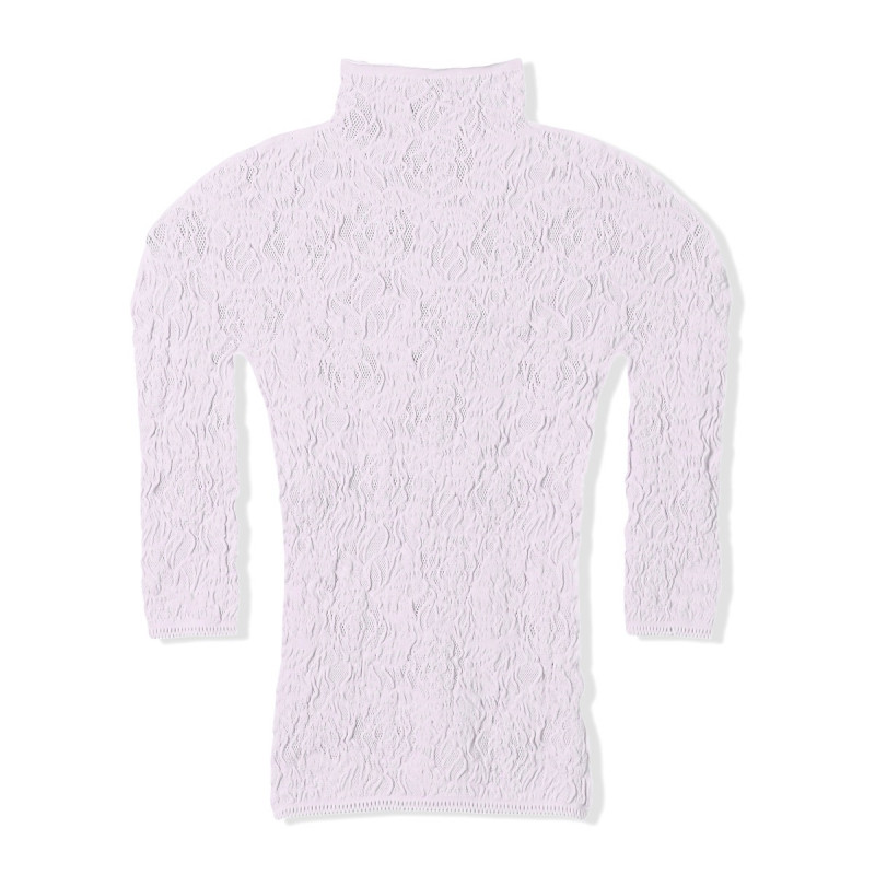 ノーソーイングニット】ローズシアーレースハイネックトップ 商品