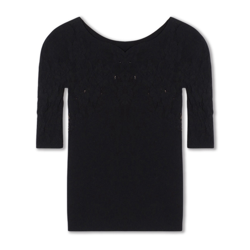 ノーソーイングニット】カップ付きバレリーナネックトップ 商品ページ