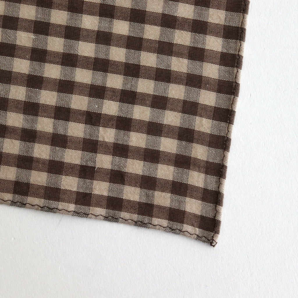 AIRY LIGHT COTTON CHECK SCARF #BROWN GINGHAM CHECK [A25SS03GC-W