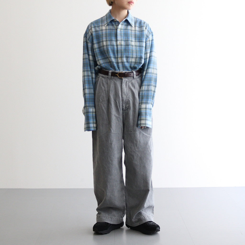 AIRY WOOL CHECK SHIRT #BLUE CHECK [A24AS02WN] – ciacura