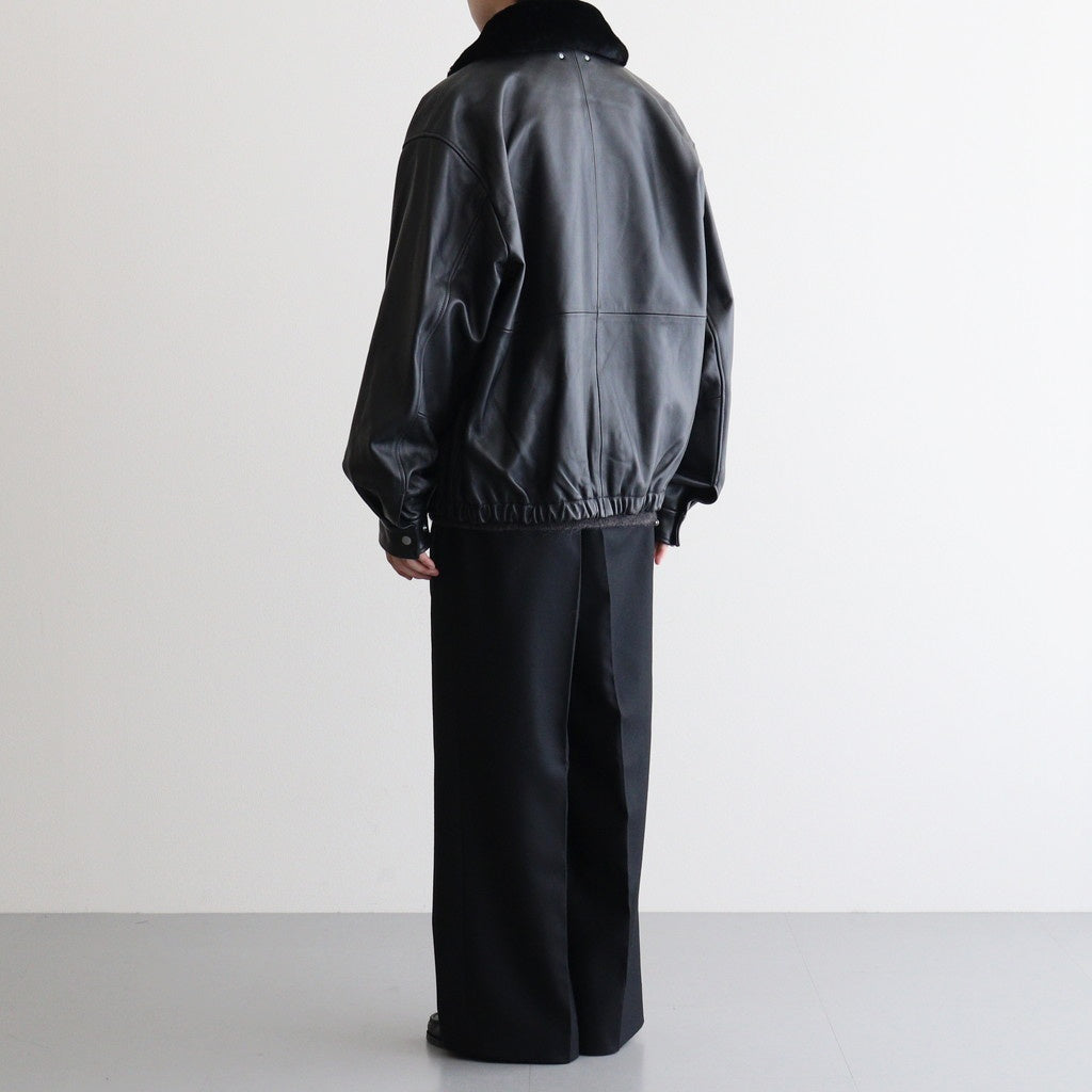 MOUTON COLLAR SHEEP LEATHER ZIP JACKET #BLACK [ST.1216] – ciacura