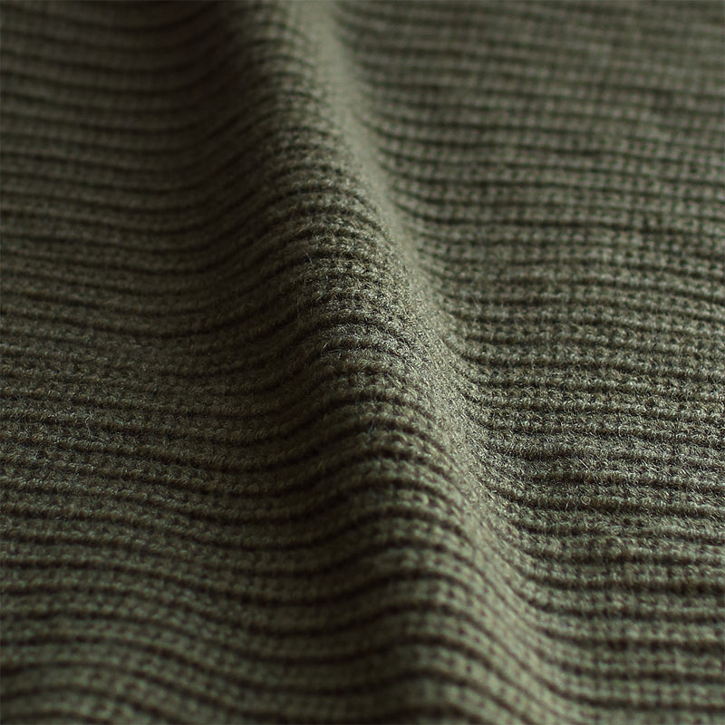 日本製】ピュアカシミヤ ホールガーメント ラグラン 畦編みクルー