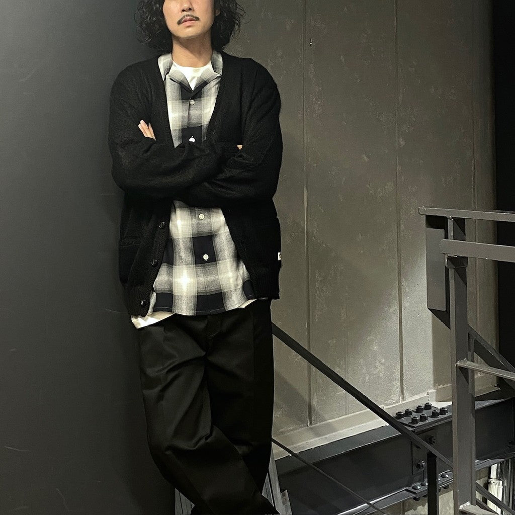 OMBRE CHECK OPEN COLLAR SHIRT L/S ( TYPE-1 ) #GRAY [24FW-WMS-OC01