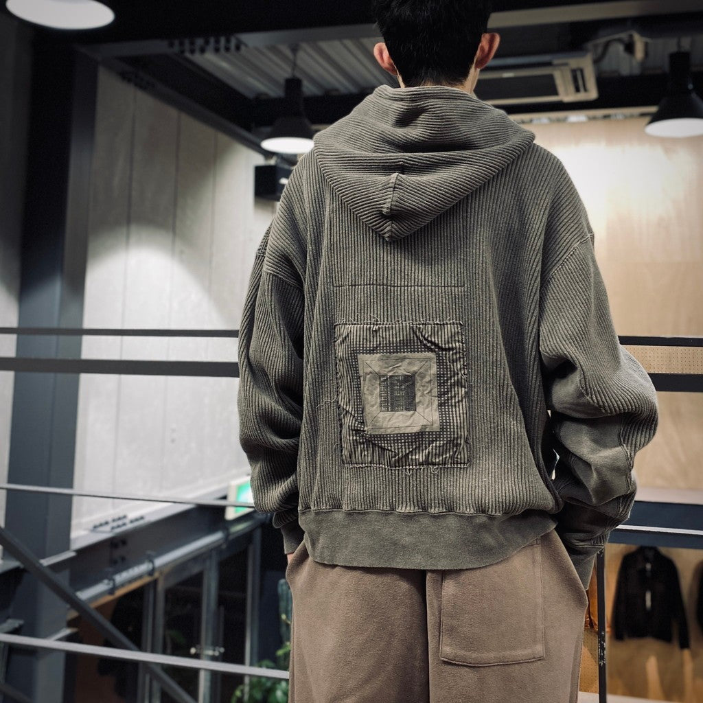 OVERDYE WIDE RIB CUT ZIP HOODY #CHARCOAL [CES27CS18] – cocorozashi