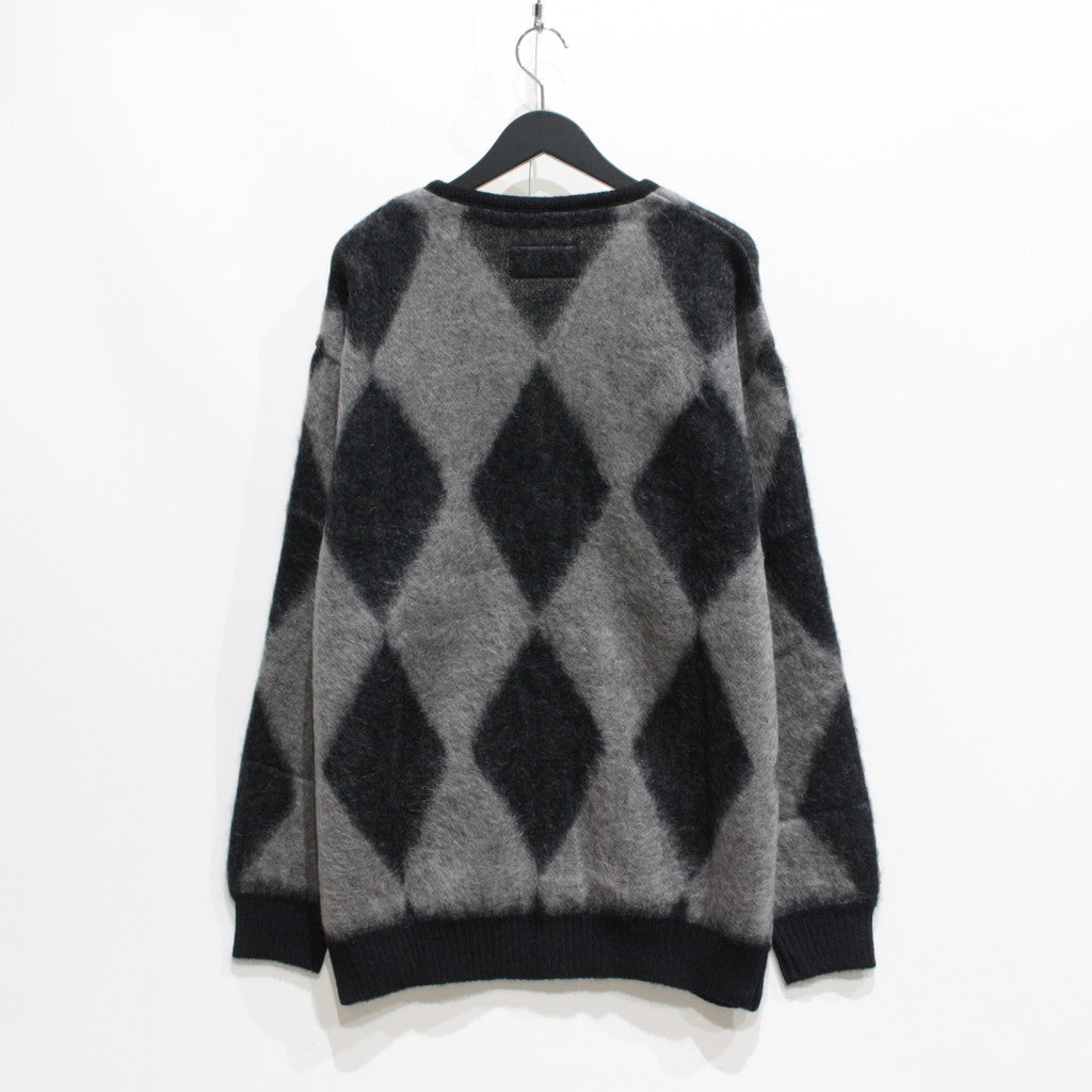 DIAMOND MOHAIR CARDIGAN #GRAY [23FW-WMK-KN19]_WACKO MARIA