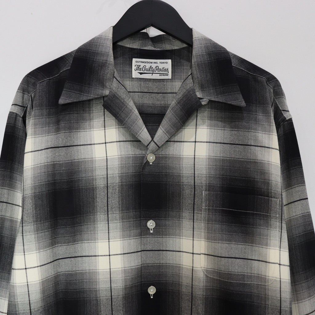 OMBRE CHECK OPEN COLLAR SHIRT L/S -TYPE 1- #WHITE [23FW-WMS-OC01]_