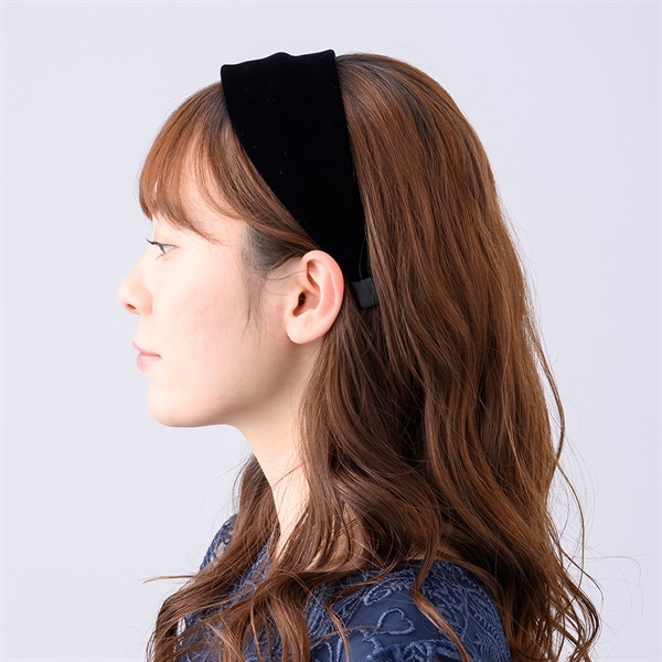 リバーシブルベルベット フレキシフィットヘアバンド(ブラック