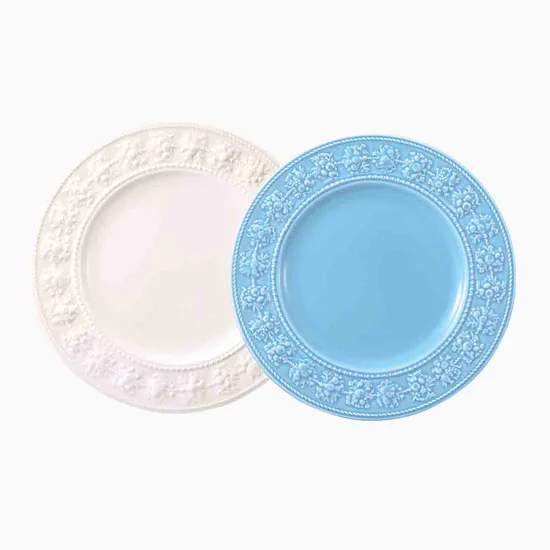 ウェッジウッド】フェスティビティ プレート 27cm ペア (アイボリー