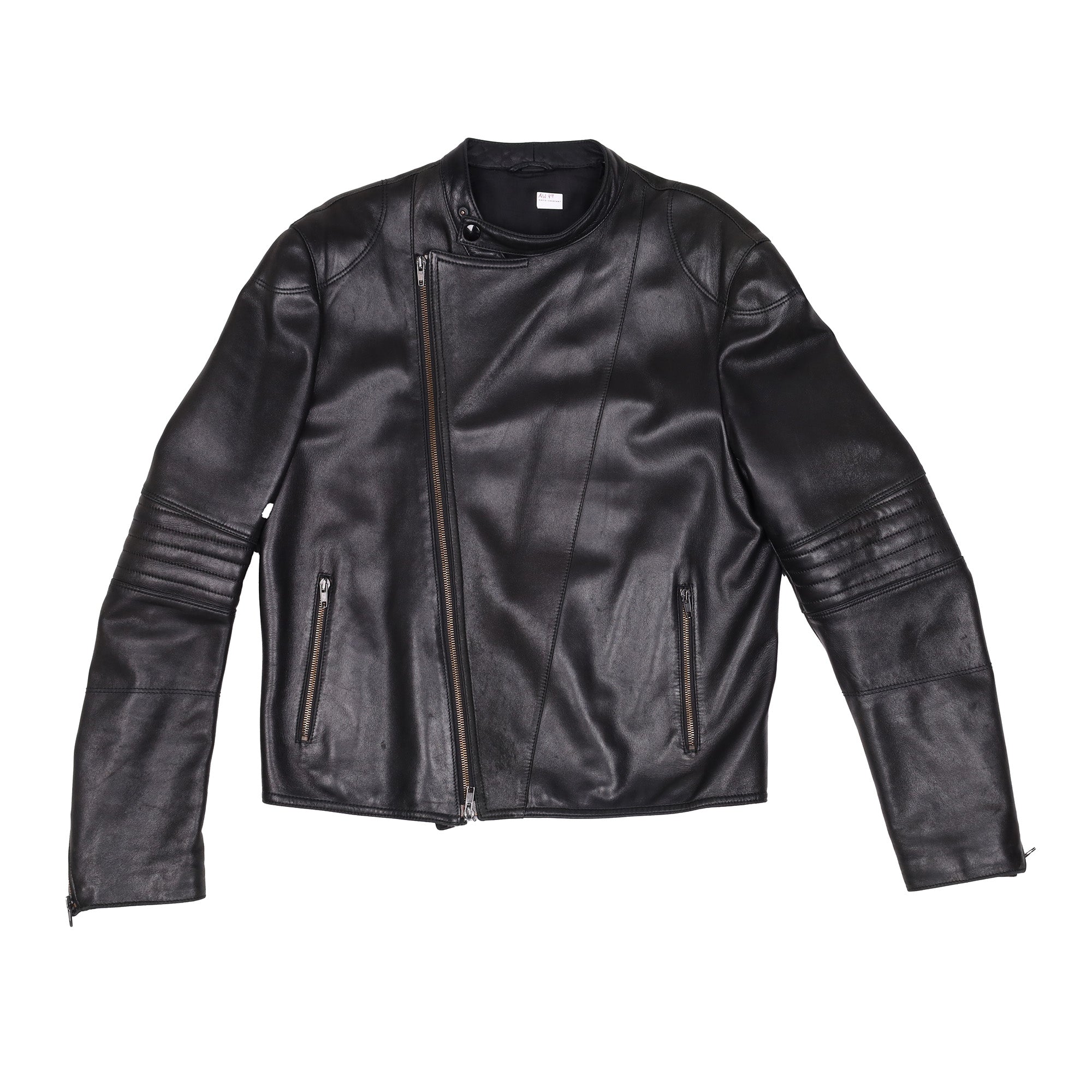 Helmut Lang Autumn / Winter 1999 Asymmetrical Black Leather Jacket