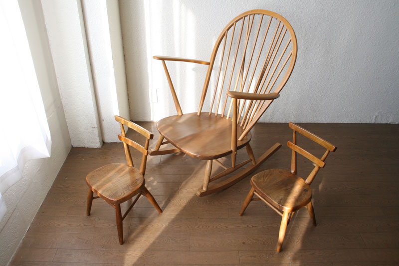 アーコールErcolスタッキングチェア(ホワイトドット)｜アンティーク