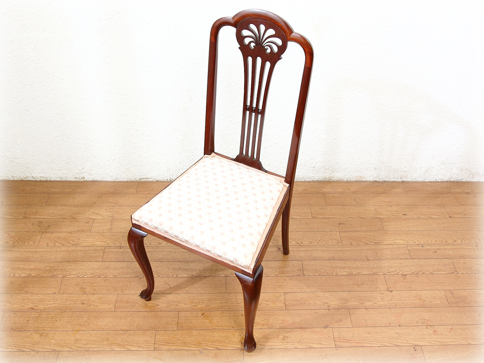 アールヌーヴォースタイル クイーンアンマホガニーチェア