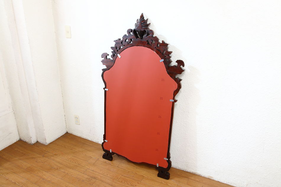 ヴィクトリアンスタイル マホガニーウォールミラー｜アンティーク家具