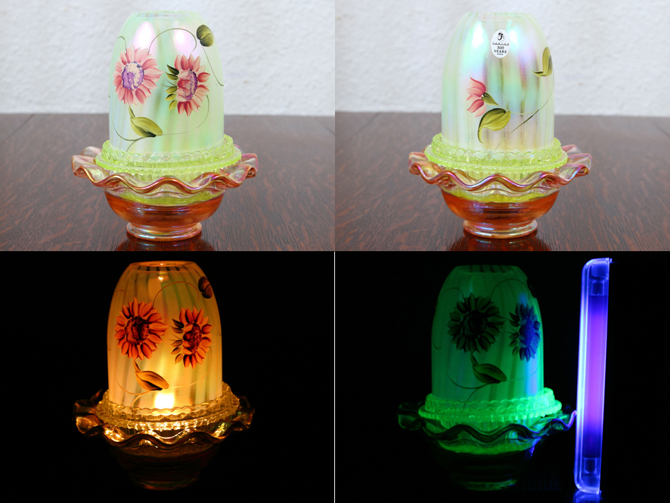 ✨土日限定✨オールドフェントン花瓶 薊 オパールセントガラス 置物