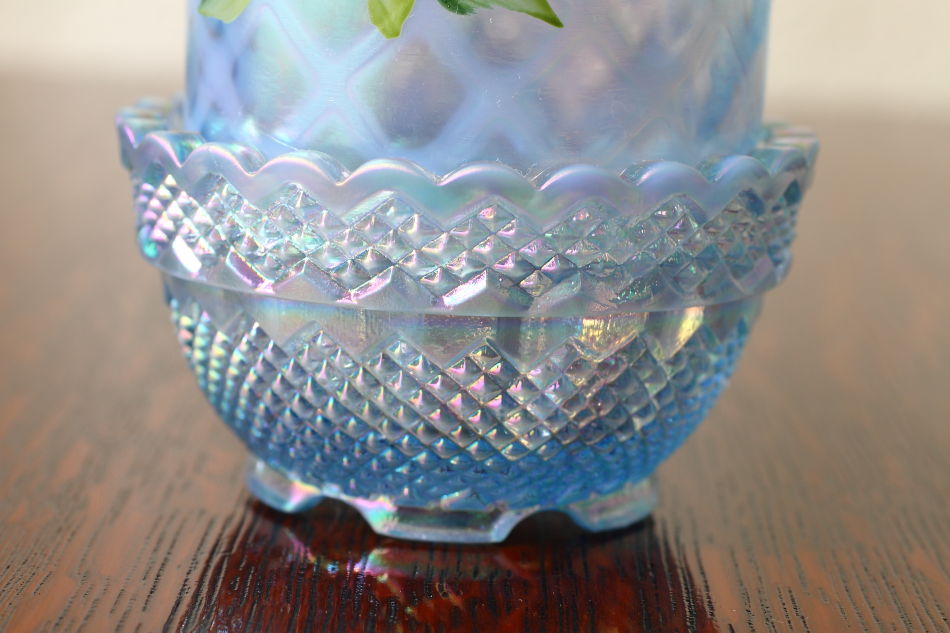 Fentonフェントン ブルー&オパールセント イリデッセンスガラス