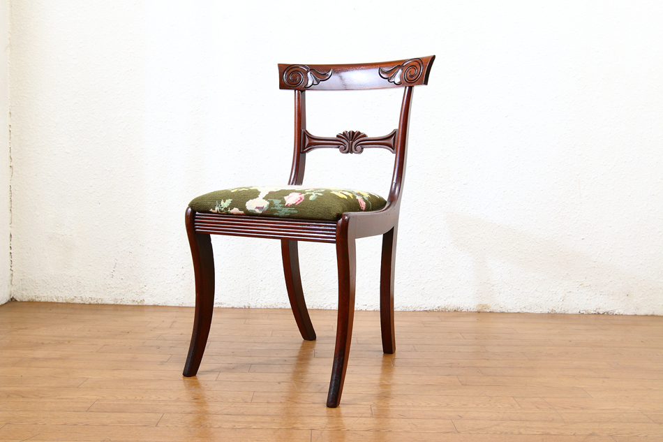 スーパーマホガニー リージェンシースタイル タペストリーチェア