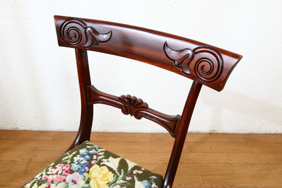 スーパーマホガニー リージェンシースタイル タペストリーチェア