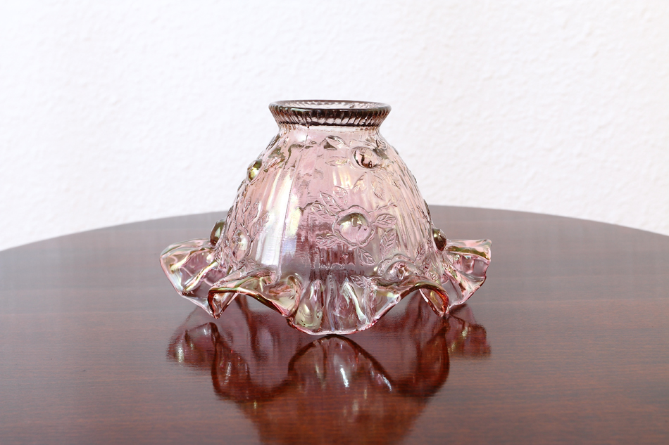 オールドフェントンFenton ローズピンクガラスランプシェード