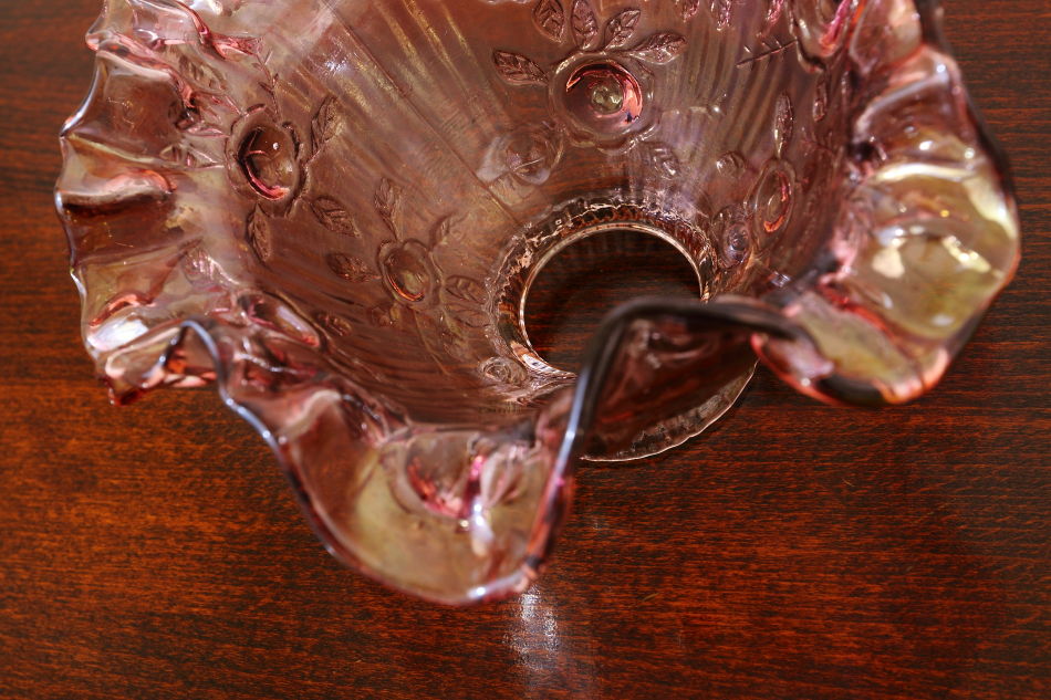 オールドフェントンFenton ローズピンクガラスランプシェード