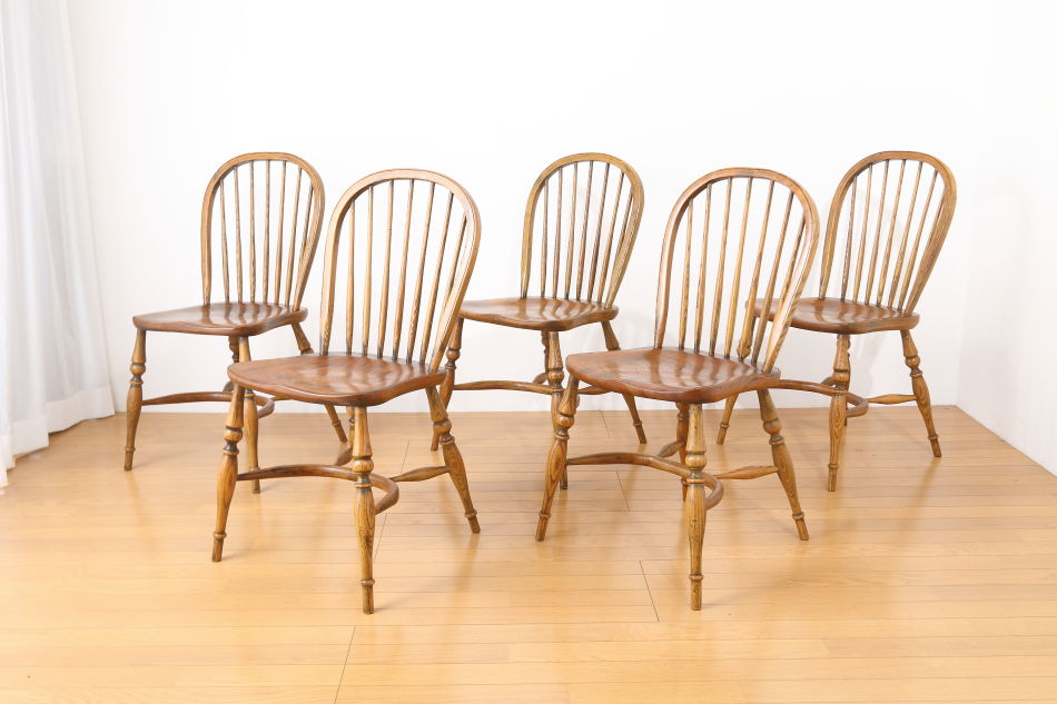 アンティークチェア無垢椅子stick back chair-oak